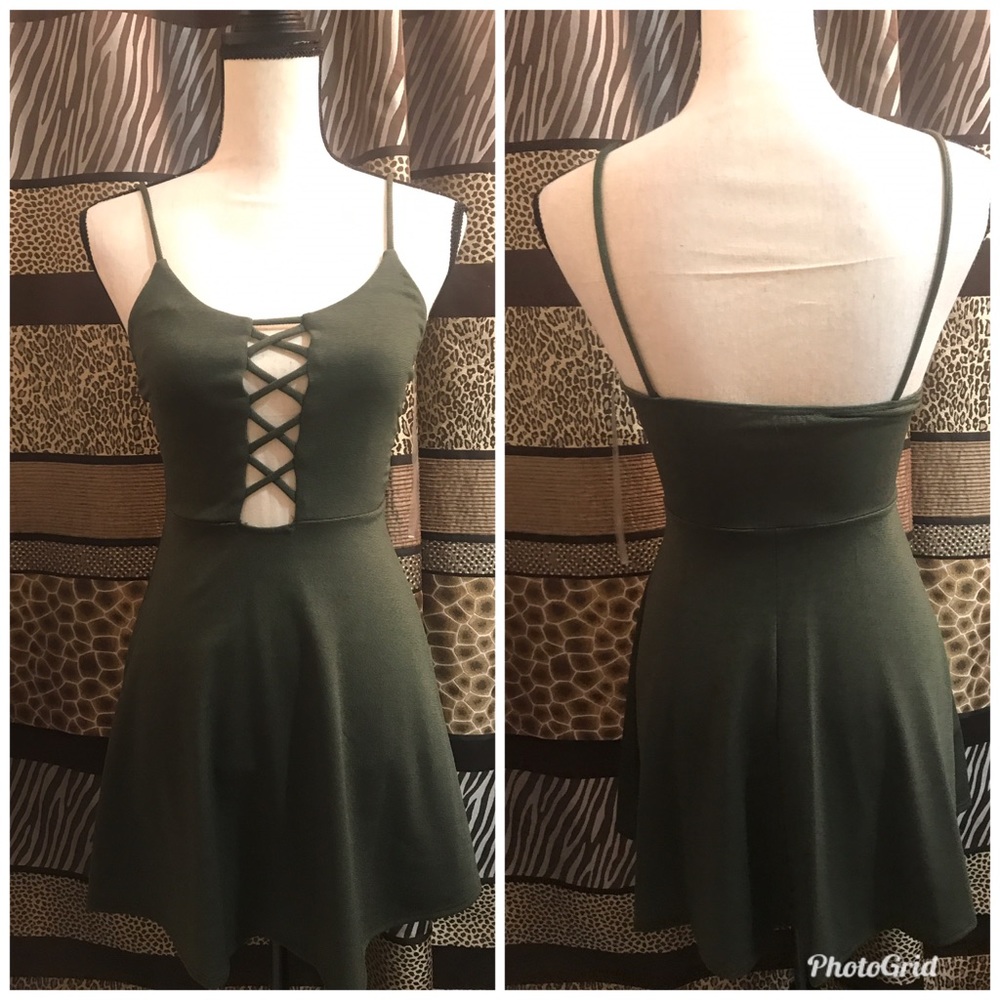 Olive cages dress